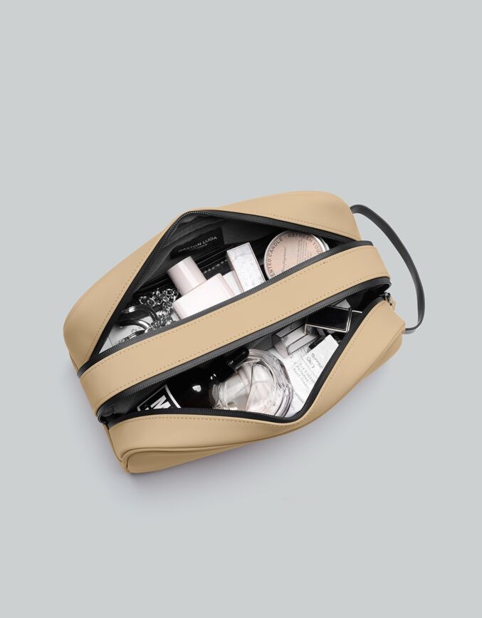 Spläsh Double Zipped Toiletry Bag Latte