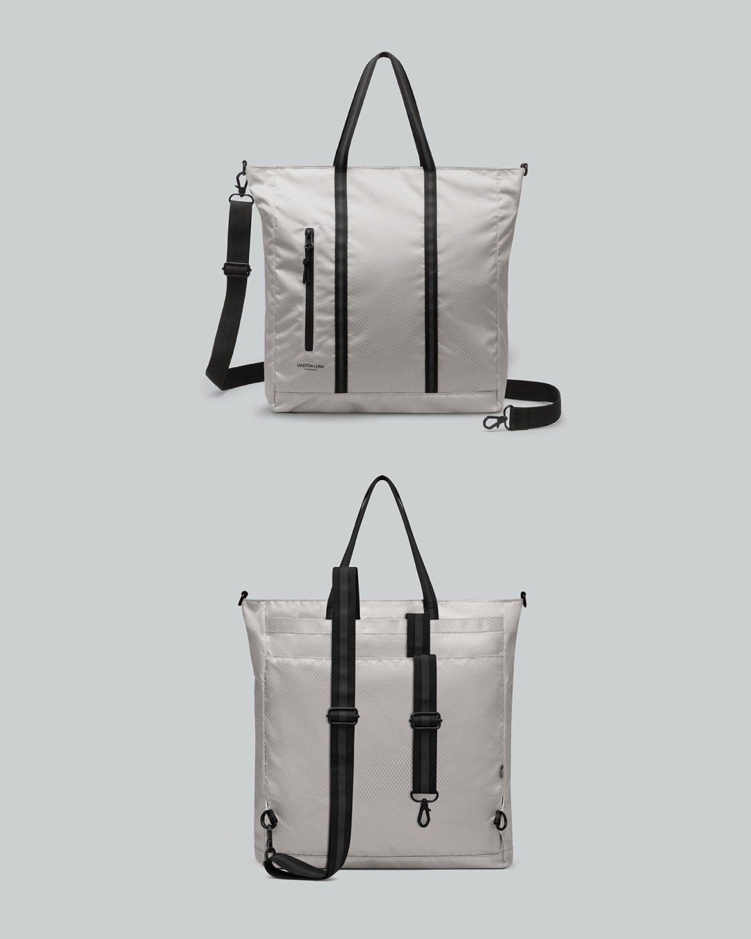 Meet the Lightweight Tote⁠⁠Built with recycled polyester for a low-impact footprint, featuring a zippered pocket for essentials and adjustable straps for flexible styling. Move light, move smart.⁠⁠#gastonluga