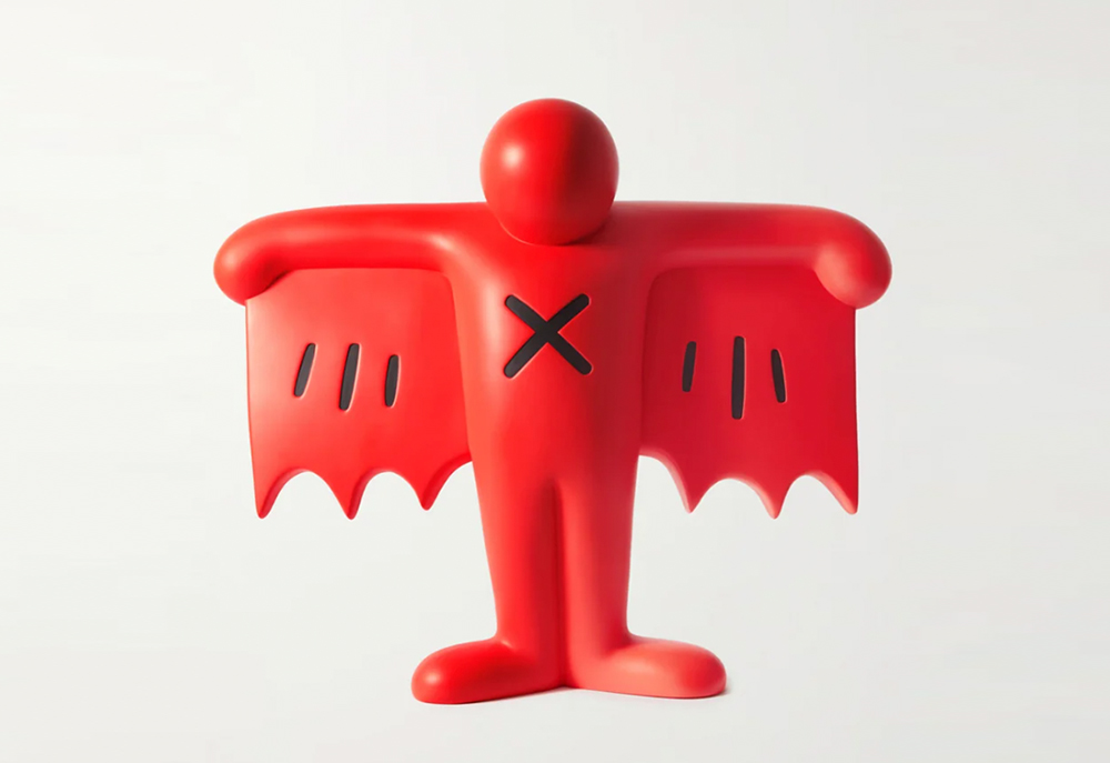Medicom Keith Haring Flying Devil Statue Red