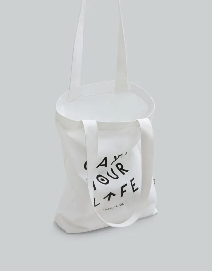 Smiley Tote Bag White