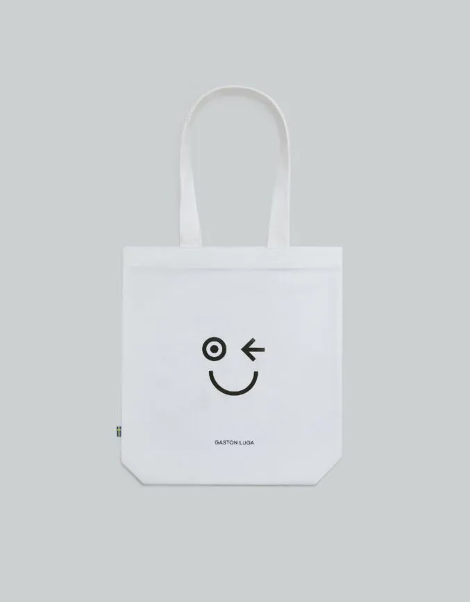 Smiley Tote Bag White