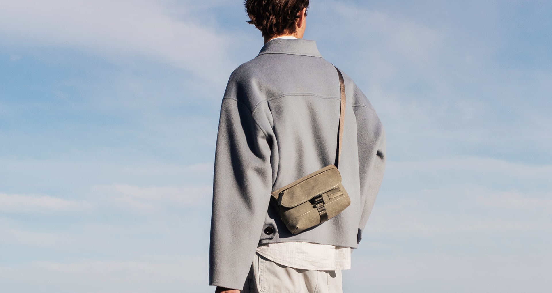 weave cross body on a model
