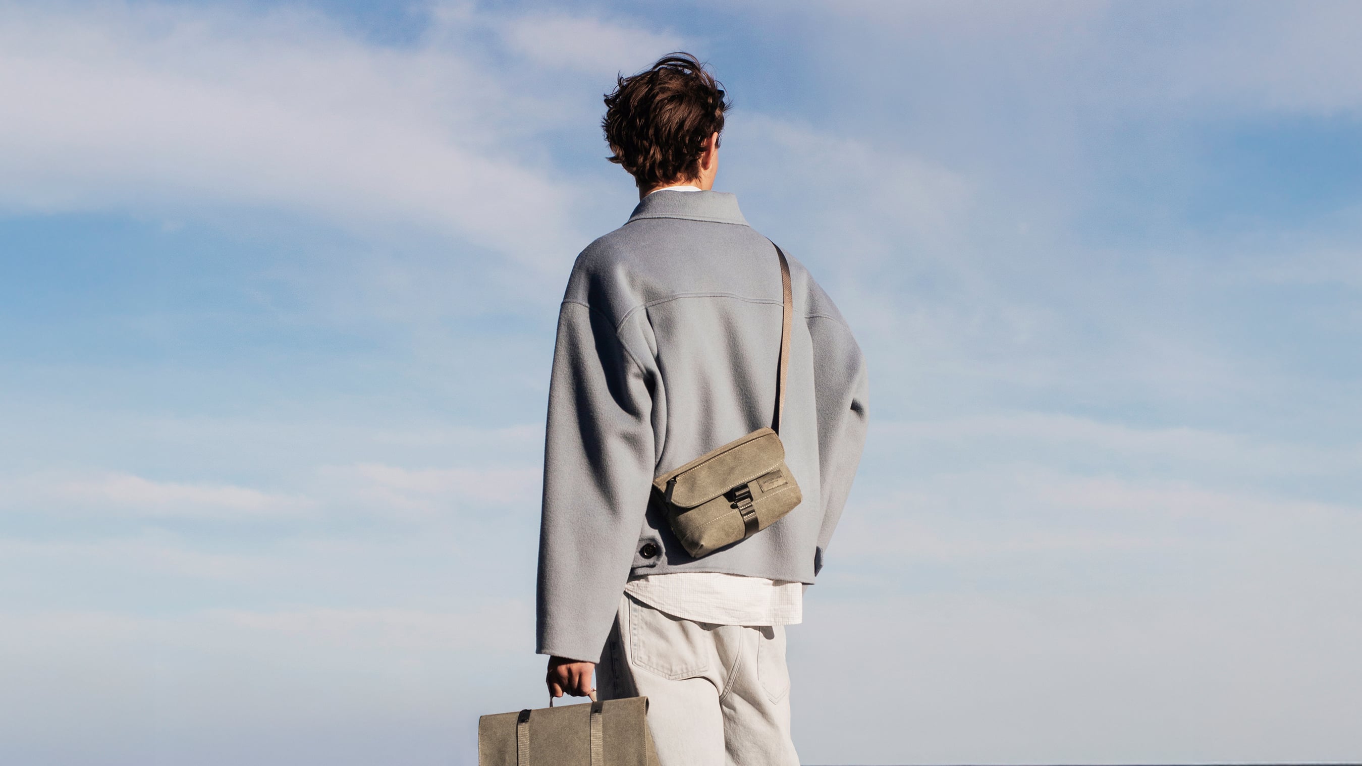 weave cross body on a model